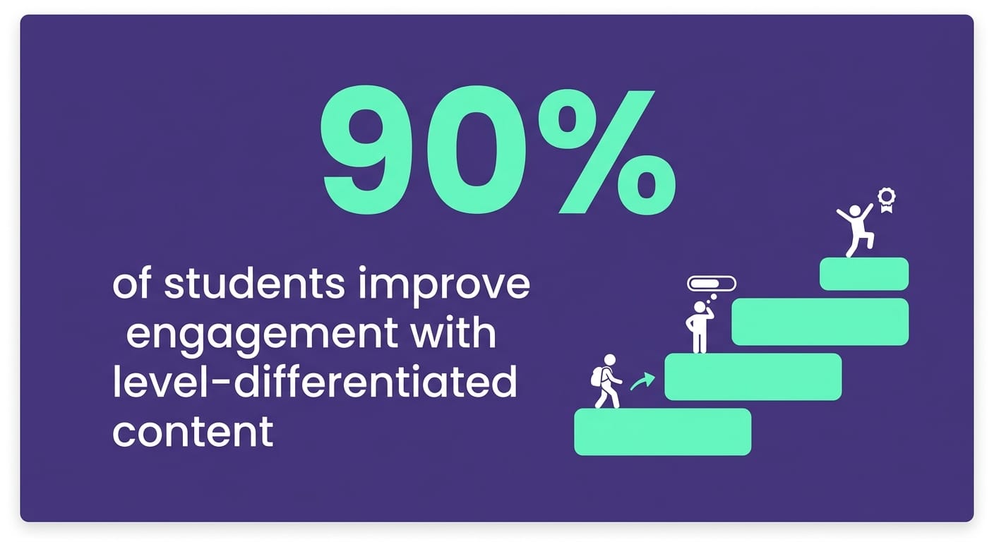 Card showing 90% engagement improvement data across 500+ Gamefik partner schools